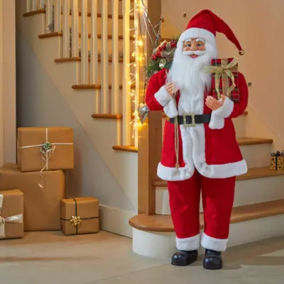 1.1m Luxury Giant Standing Santa with Red Suit Display