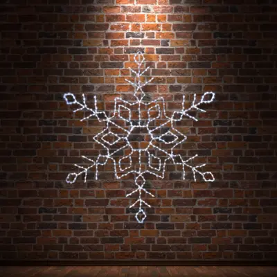 1.2m Snowflake Silhouette with 498 White Twinkling LEDs