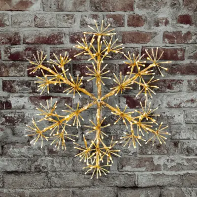 1.5m Giant Gold Starburst Snowflake Silhouette with 1080 Warm White LEDs