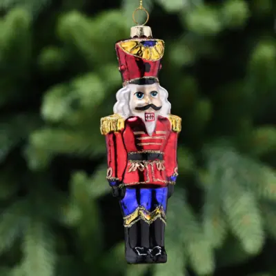 14cm Glass Hanging Christmas Nutcracker Tree Decoration