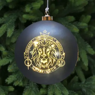 15cm Harry Potter Gryffindor LED Lit Christmas Bauble Battery Operated