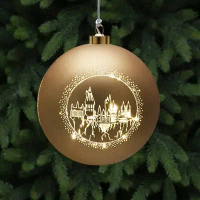 15cm Harry Potter Hogwarts LED Lit Christmas Tree Bauble Battery Operated