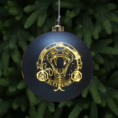 15cm Harry Potter Slytherin LED Lit Christmas Bauble Battery Operated
