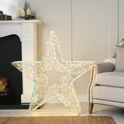1m Giant Warm White Micro LED Standing Christmas Shimmer Star with 1800 Lights
