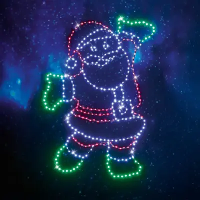 1m Twinkling FlexiBrights Santa with 405 Multi Coloured LEDs