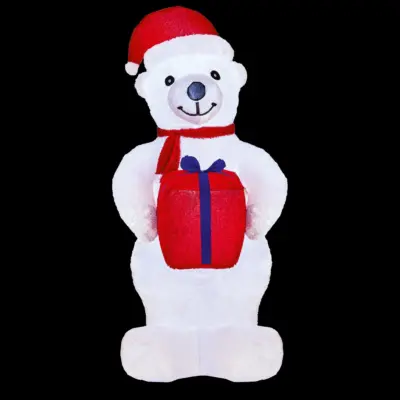 2.4m Plush Polar Bear Christmas Inflatable