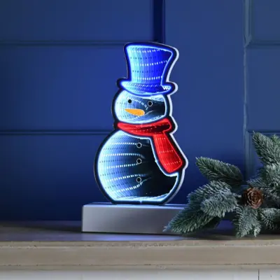 22cm Battery Operated Snowman Christmas Infinity Light