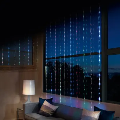 240 Multi Coloured LED Waterfall Curtain Light 1.5m x 2m
