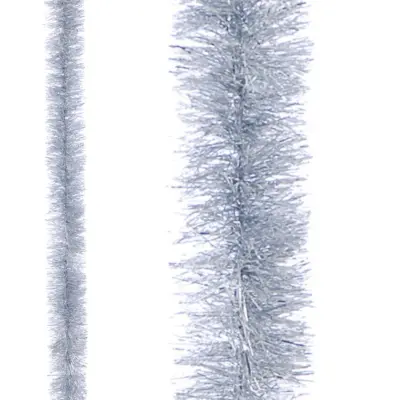 2m Silver Fine Cut Christmas Tinsel