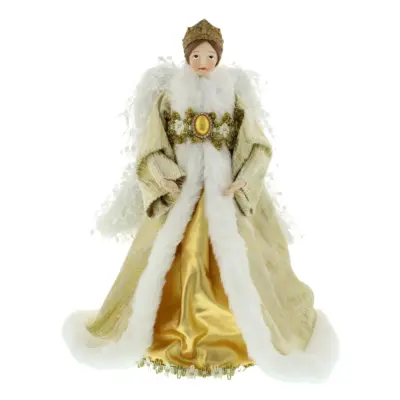 30cm Golden Angel Christmas Tree Topper with a Gold Tiara