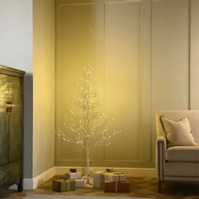 3ft Champagne Gold Twig Christmas Tree with 117 Traditional Warm White LEDs