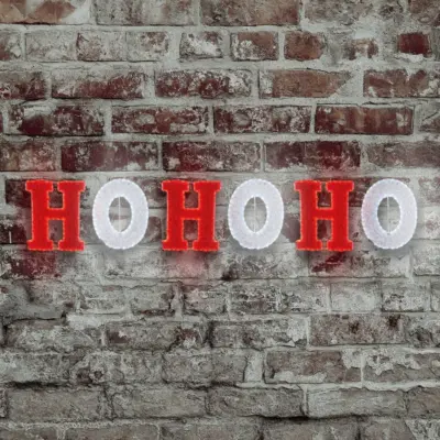 3m Giant HO HO HO Tinsel Motif Outdoor Christmas Sign with 504 LEDs