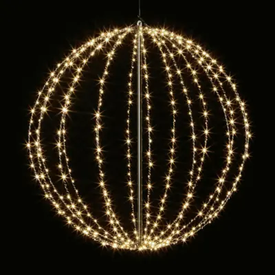 40cm Warm White Metal Sparkling Sphere Frame 224 White LEDs