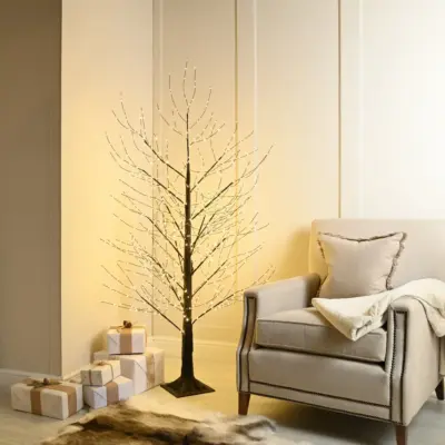 4ft Twinkling Black Microdot Christmas Tree with 500 Warm White Dewdrop LEDs