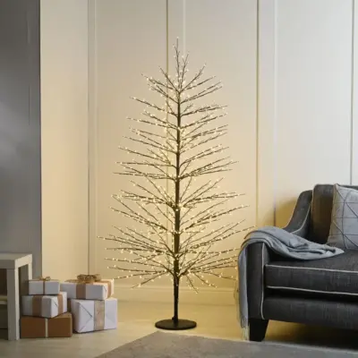 4ft Twinkling Black Microdot Christmas Tree with 500 Warm White LEDs