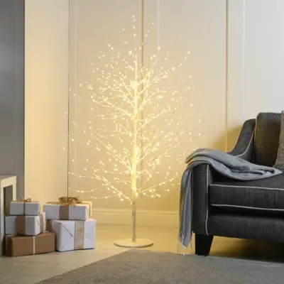 4ft Twinkling White Microdot Christmas Tree with 500 Warm White LEDs