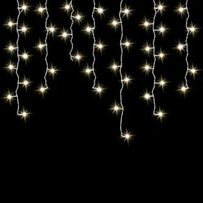 50 Warm White with Twinkle Extendable LED Icicle Lights XP Extension Set