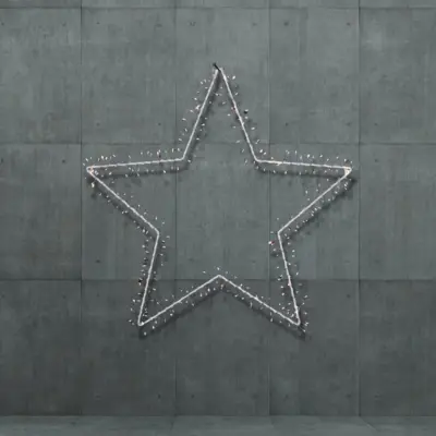 60cm Christmas Star Wire Frame with 280 Rainbow Micro Bright LEDs