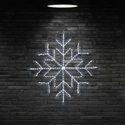 61cm Snowflake Silhouette with 196 White Twinkling LEDs