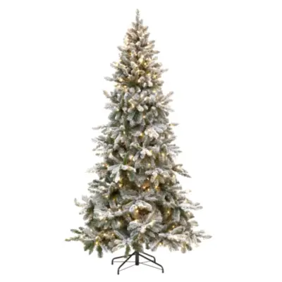 6ft Majestic Snowy Pine Pre Lit Artificial Christmas Tree with 300 Warm White LEDs