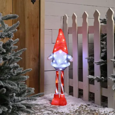 70cm Gonk with Candy Cane Legs Christmas Acrylic with 40 White LEDs