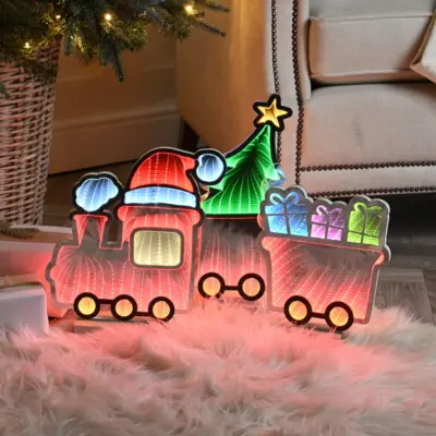 70cm Train with Tree and Presents Magical Christmas Infinity Light