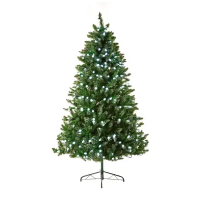7ft Pre Lit Rockingham Forest Artificial Christmas Tree with 320 Colour Switch LEDs