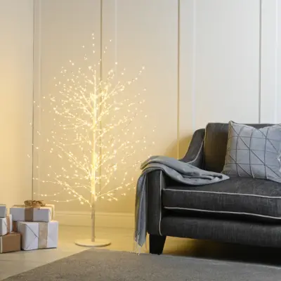 7ft Twinkling White Microdot Christmas Tree with 1,700 Warm White LEDs