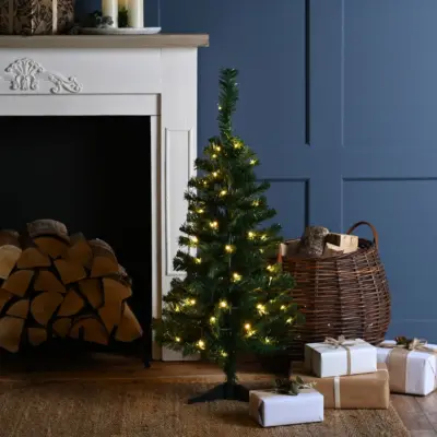 90cm Pre Lit Table Christmas Tree with 50 Warm White LEDs