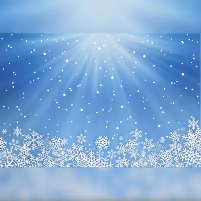 Blue Back-Drop with White Snowflakes Printed Outdoor PVC Banner 2.4m x 4m