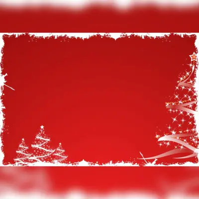 Red Back-Drop with Sparkly Christmas Trees & White Edging Printed Outdoor PVC Banner 2.4m x 4m