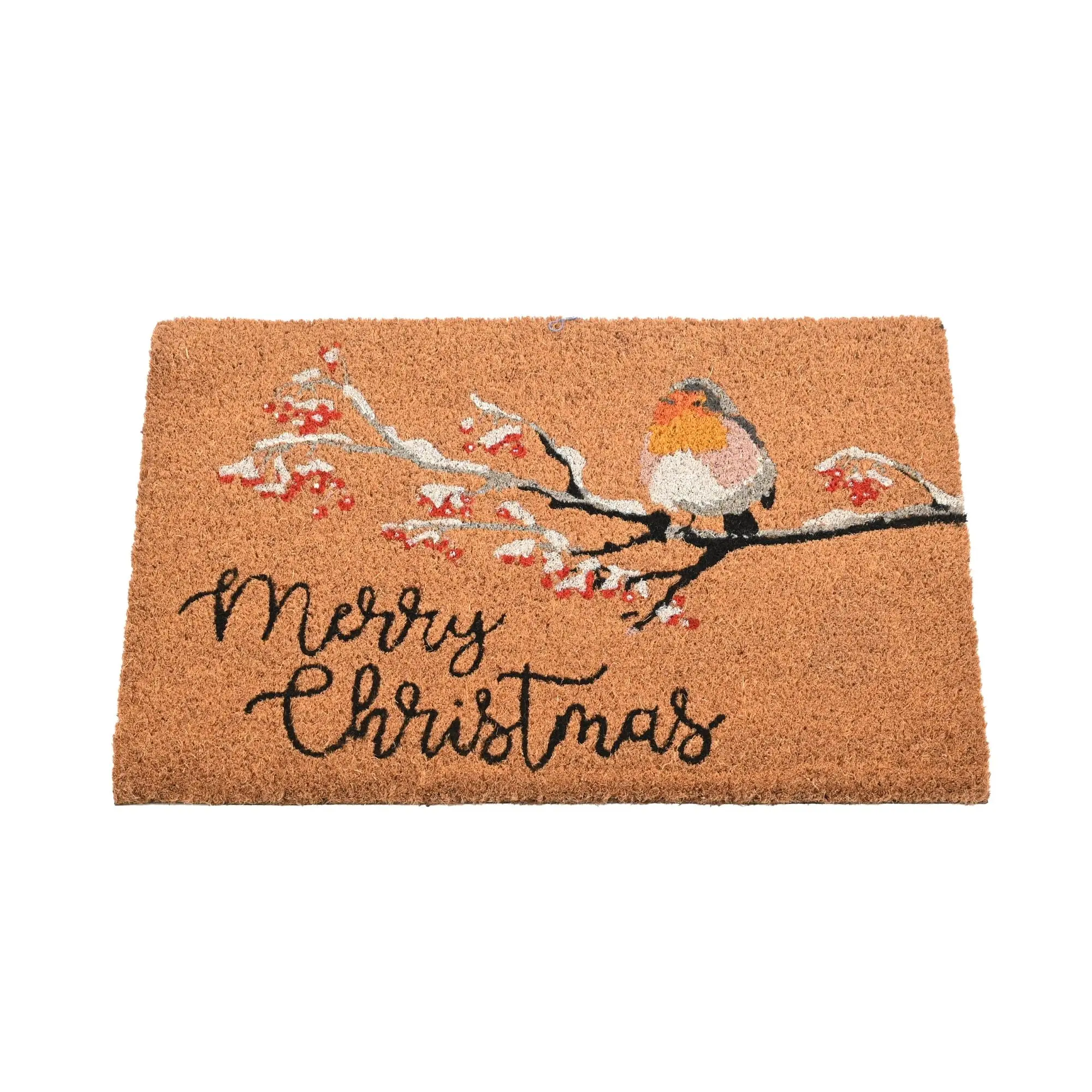 Robin Christmas Coir Doormat 60cm x 40cm