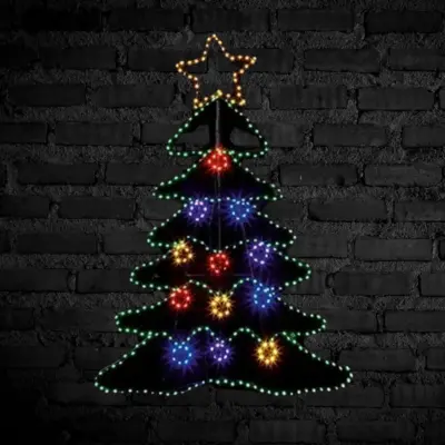 1.2m Christmas Tree Motif with 385 Multicolour Twinkling LEDs