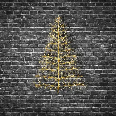 1.2m Gold Starburst Christmas Tree Silhouette with Warm White LEDs