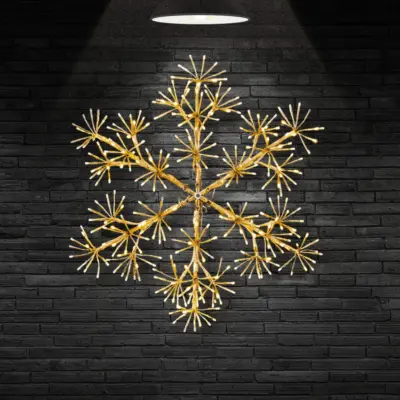 1.2m Gold Starburst Snowflake Light with Warm White LEDs