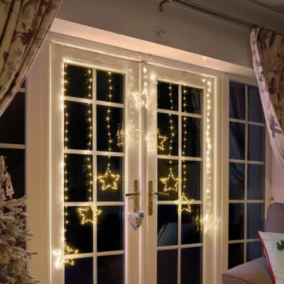 1.2m x 1.2m Curtain Star Window Light with 339 Warm White LEDs