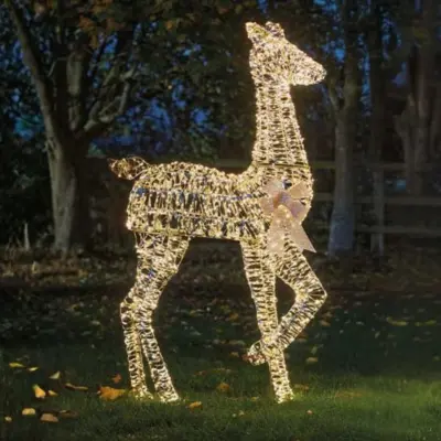 1.8m Gold Twist Doe Warm White LED Christmas Silhouette