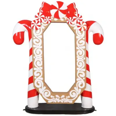 1.8m Peppermint Candy Cane Photo Frame Commercial Christmas Display Prop