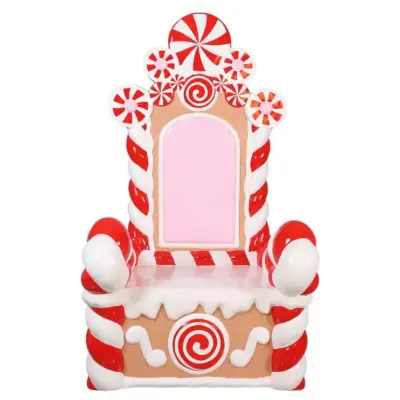 1.8m Peppermint Candy Cane Throne Commercial Christmas Display Prop