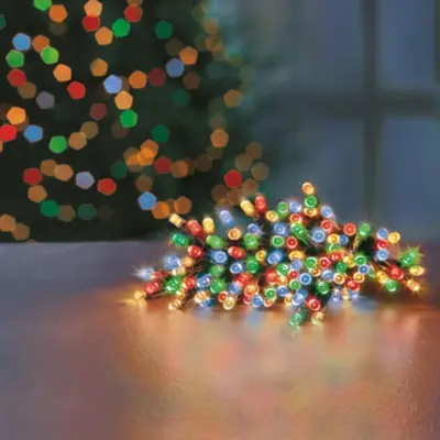 1000 Multi Coloured Multi Action Battery Powered LED Lights with Timer