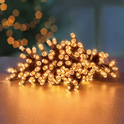 1000 Vintage Gold Multi Action Battery Powered LED Lights with Timer