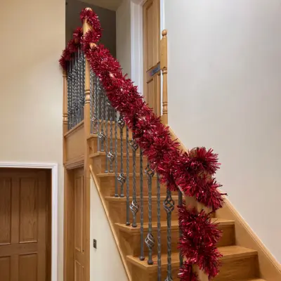 10m Chunky Red Christmas Tinsel Garland