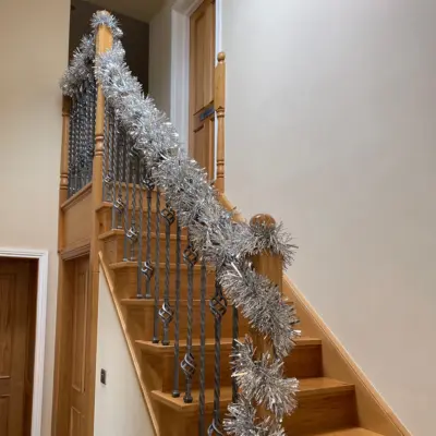 10m Chunky Silver Christmas Tinsel Garland