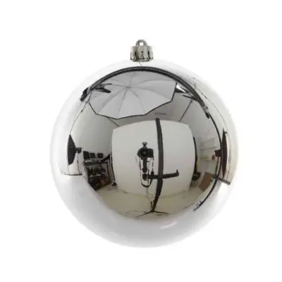 14cm Shiny Silver Shatterproof Christmas Tree Bauble