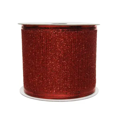 2.7m Red Glitter Christmas Ribbon