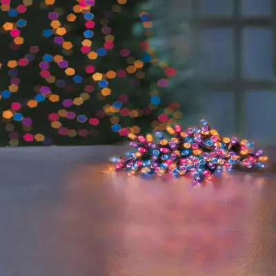 200 Rainbow Multi Action Battery Powered LED Lights with Timer