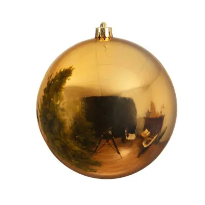 20cm Shiny Light Gold Shatterproof Tree Bauble