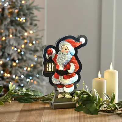 24cm Cute Santa with Lantern USB Christmas Infinity Light