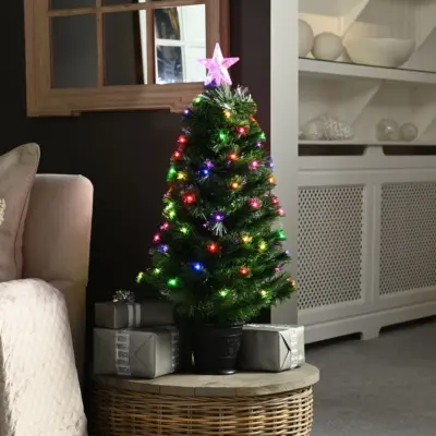 3ft Colour Changing Twinkle Fibre Optic Christmas Tree