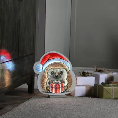 40cm Adorable Hedgehog Christmas Infinity Light